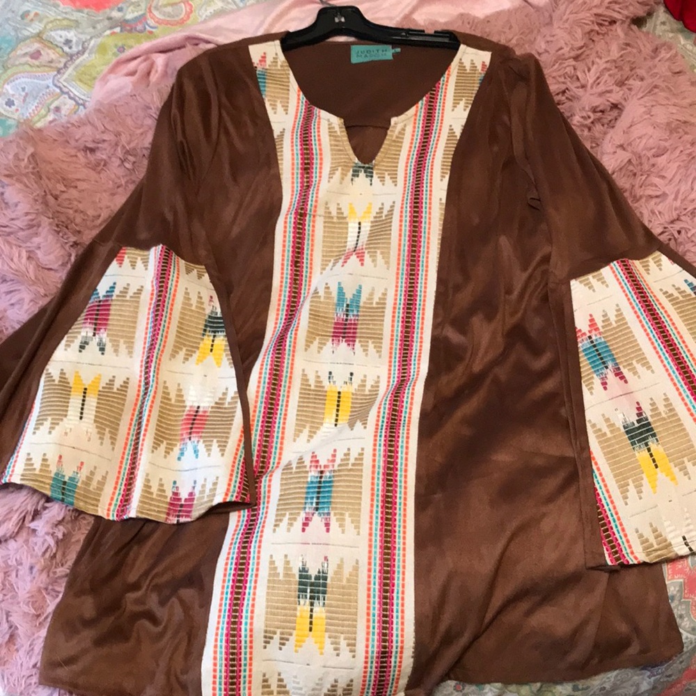 Judith March Suede Tribal Print dress